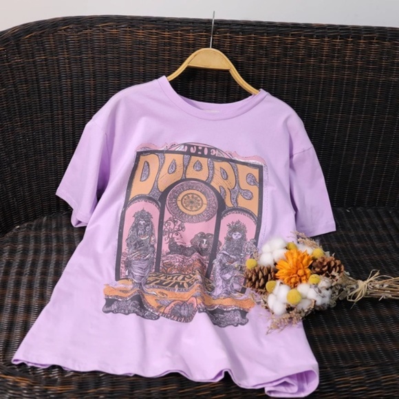 Lilac The Doors Rock Band Music Graphic Tee - Picture 6 of 7